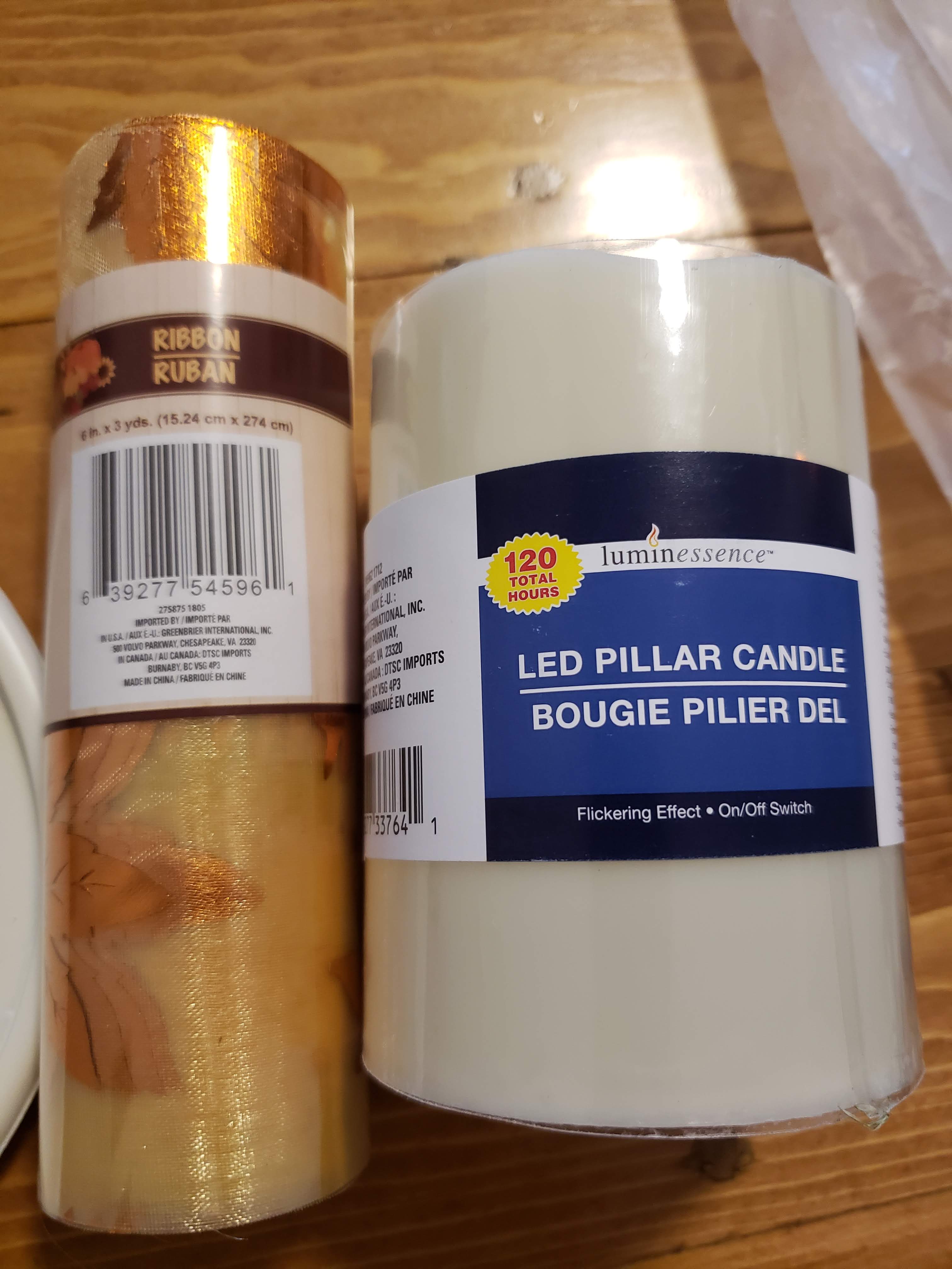 Ribbon and Pillar Candle