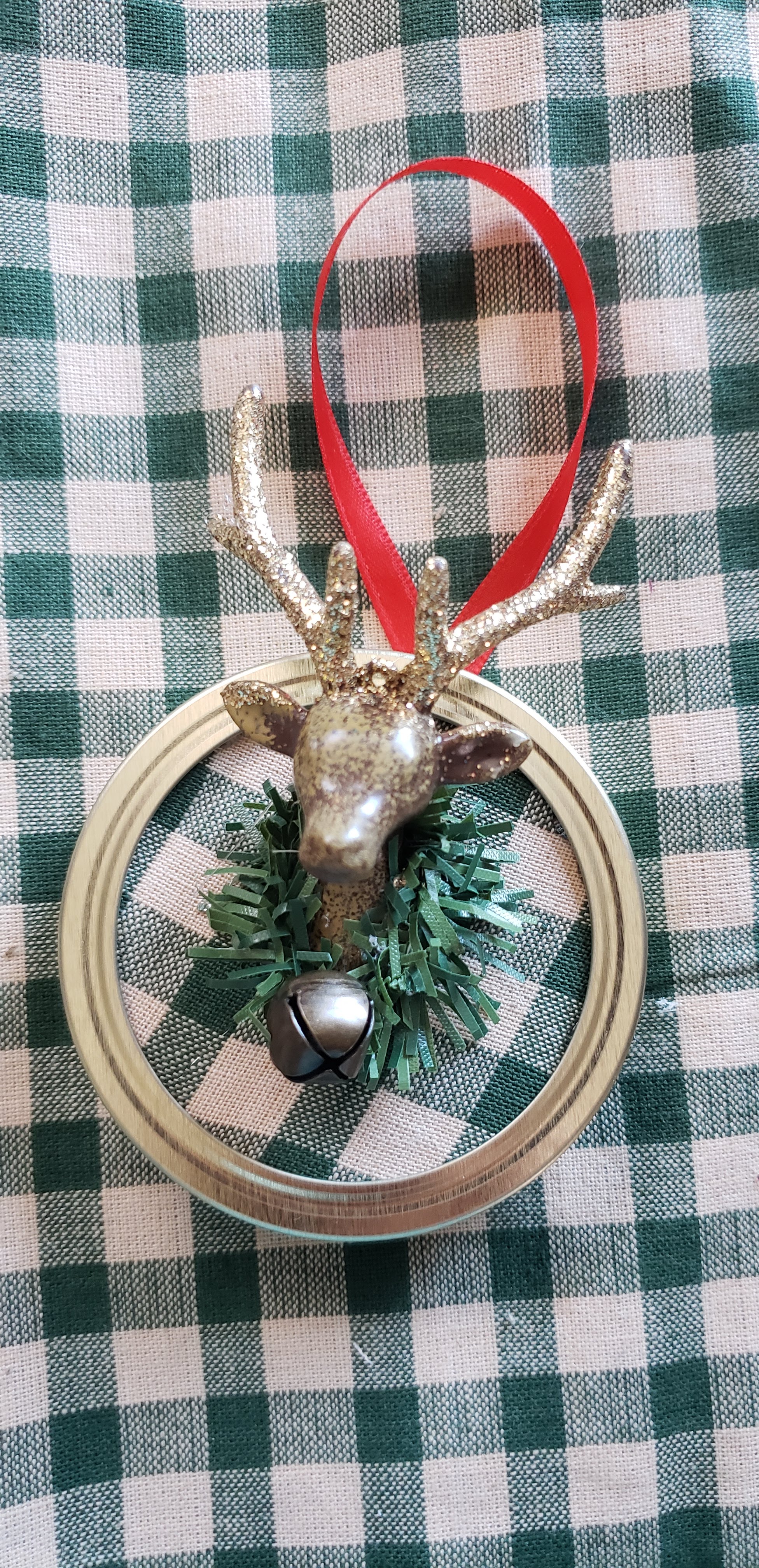 add the ornament and a ribbon