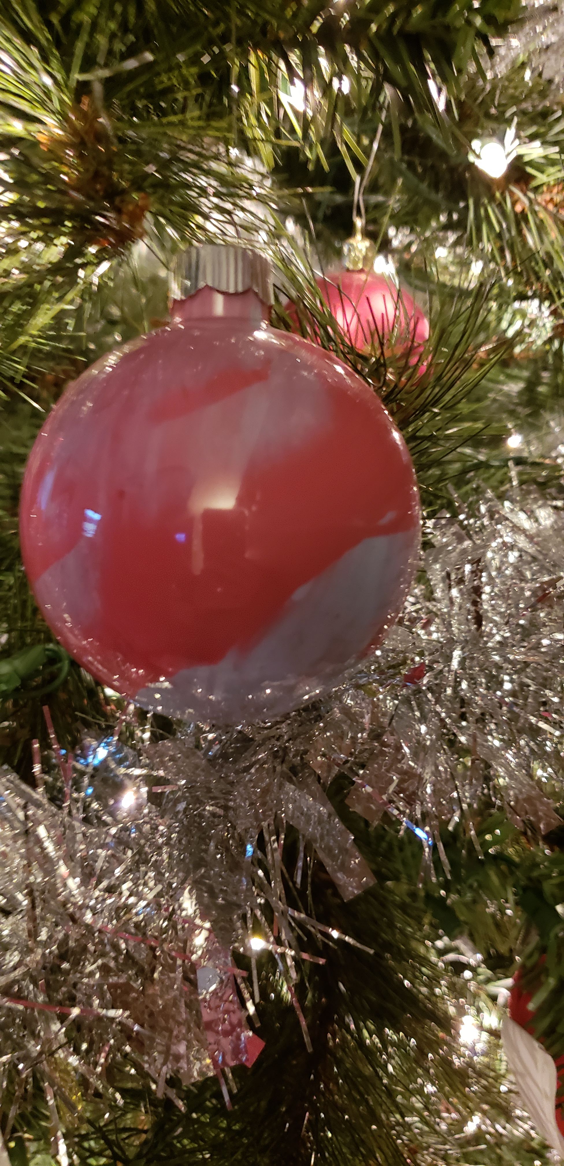 Grey and Red Ornament 