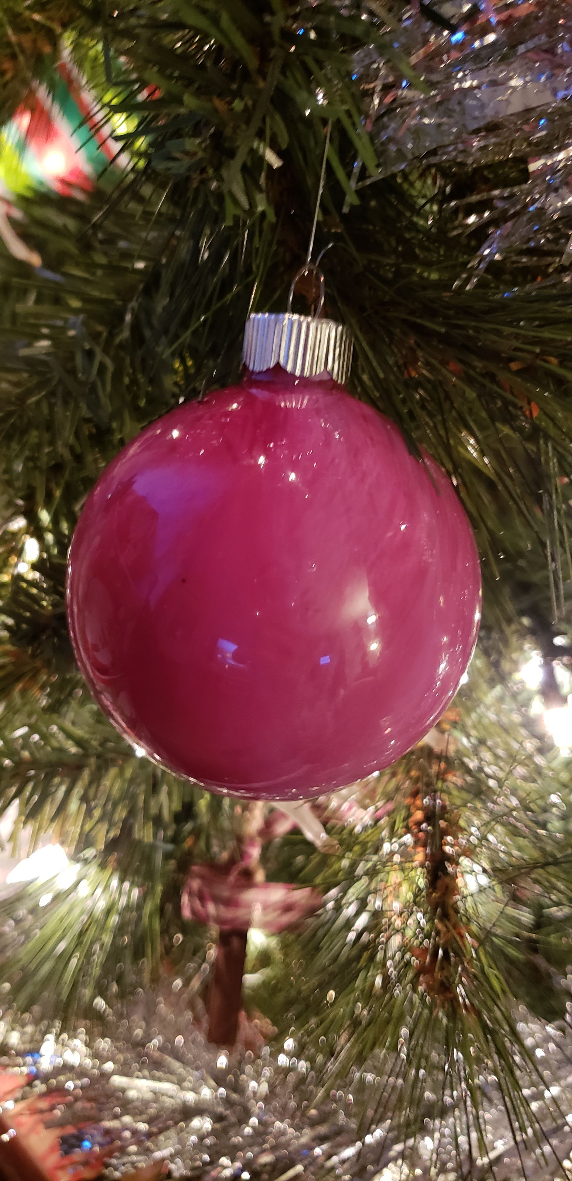 Red and Pink Paint Swirl Ornaments