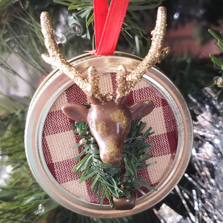 Mason Jar Lid Ornaments DIY #2