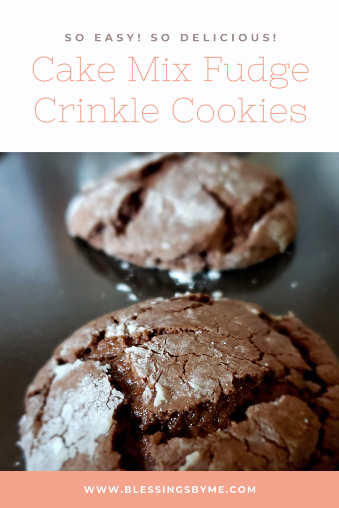 Cake mix fudge crinkle cookies