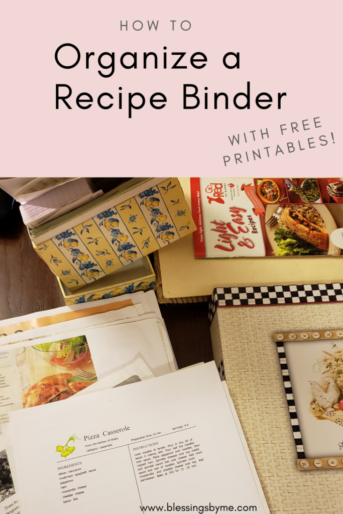 How to organize a recipe binder