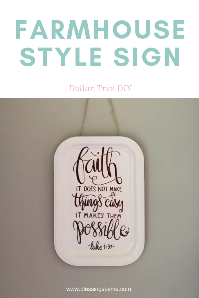 Farmhouse Style Sign - Dollar Tree DIY