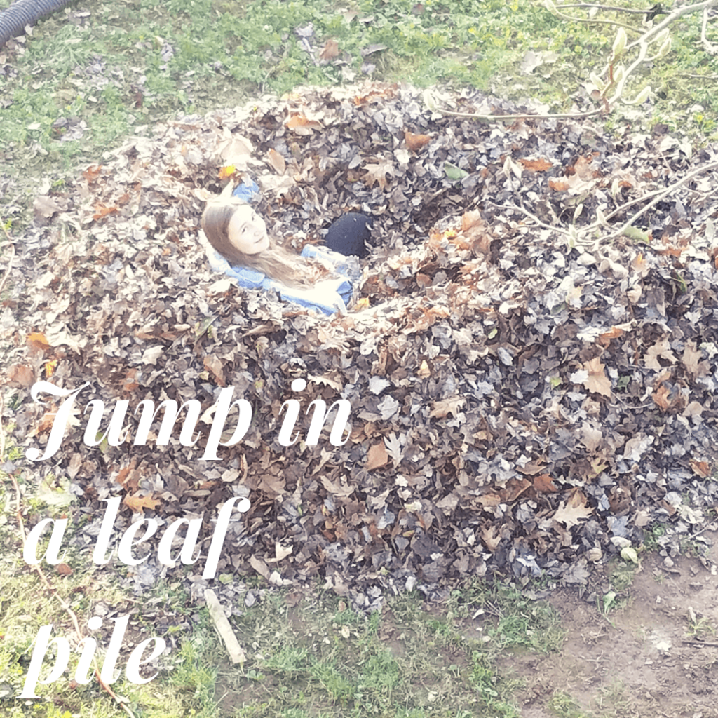Jump in a leaf pile - fall family activities