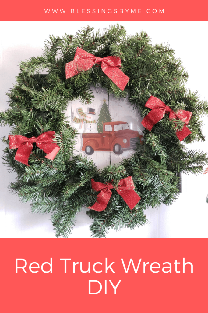 Quick and Easy Christmas DIY - red truck wreath