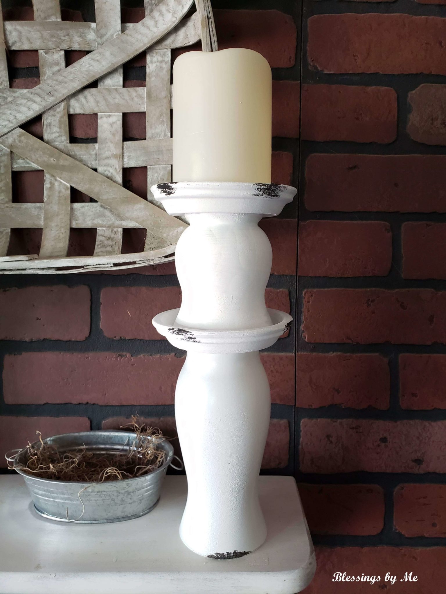 Kirkland's Knockoff Chipped Candle Holder DIY Blessings by Me