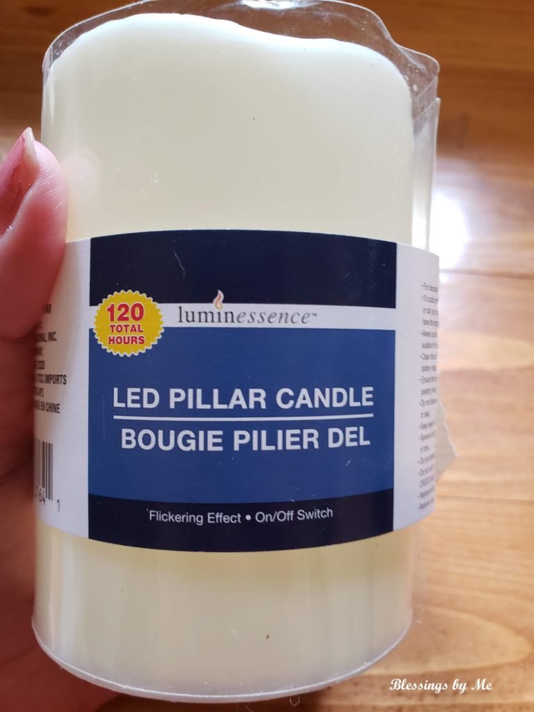 LED pillar candle from Dollar Tree