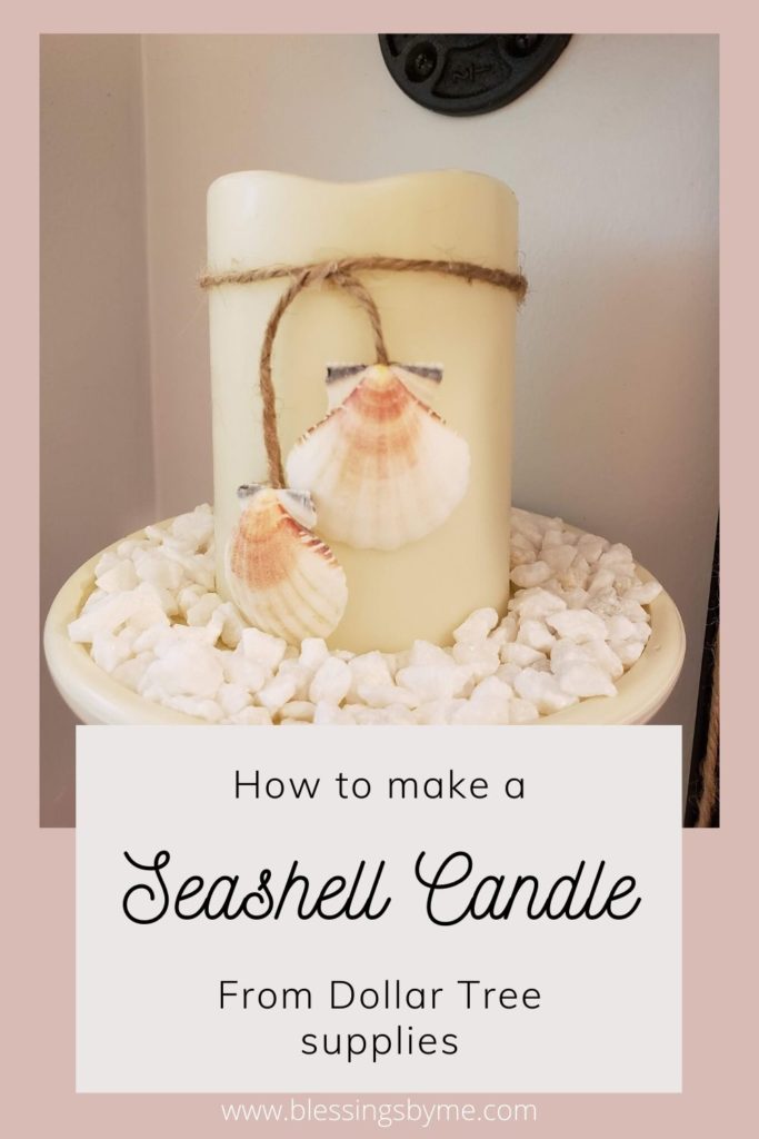 seashell candle Dollar Tree DIY