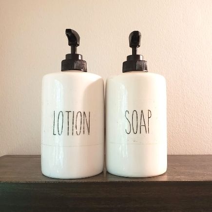 Rae Dunn Inspired DIY Soap & Lotion Dispensers
