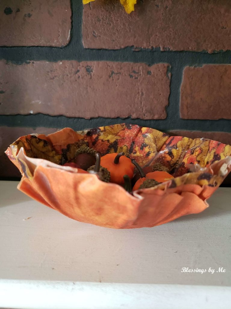 fabric bowl from the side