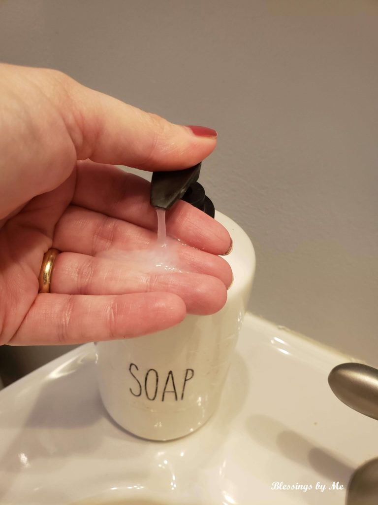add diy hand soap to pump dispenser bottle