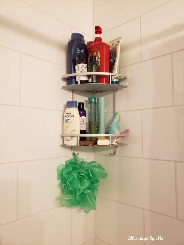 corner shelves in the shower