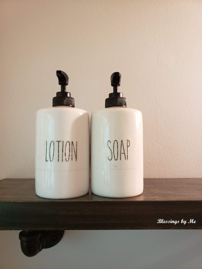 Rae Dunn inspired DIY soap and lotion dispensers