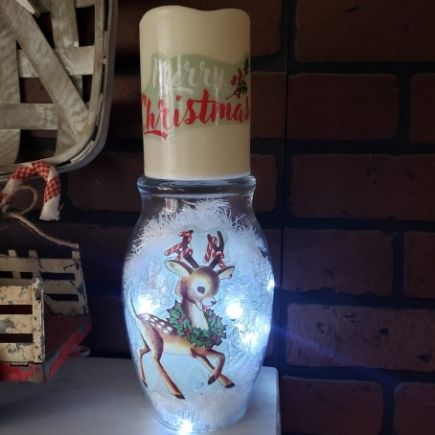 light-up reindeer vase