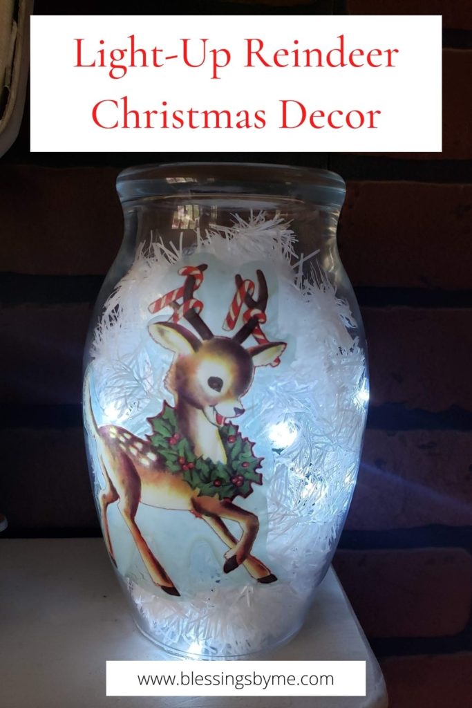 Light-Up Reindeer Christmas Vase