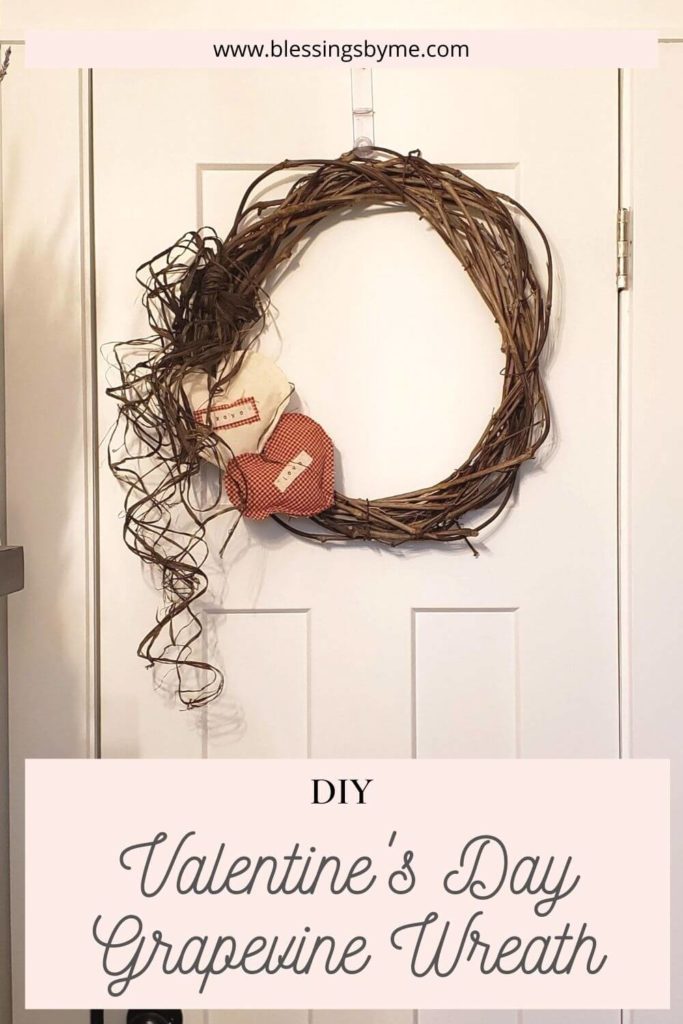 Simple Grapevine Wreath for Valentine's Day