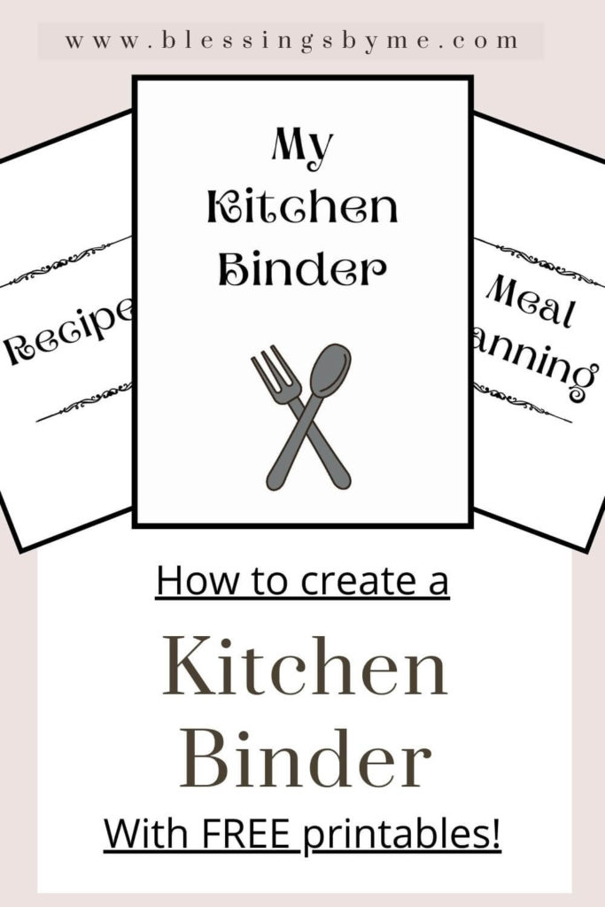 Kitchen Binder with free printables