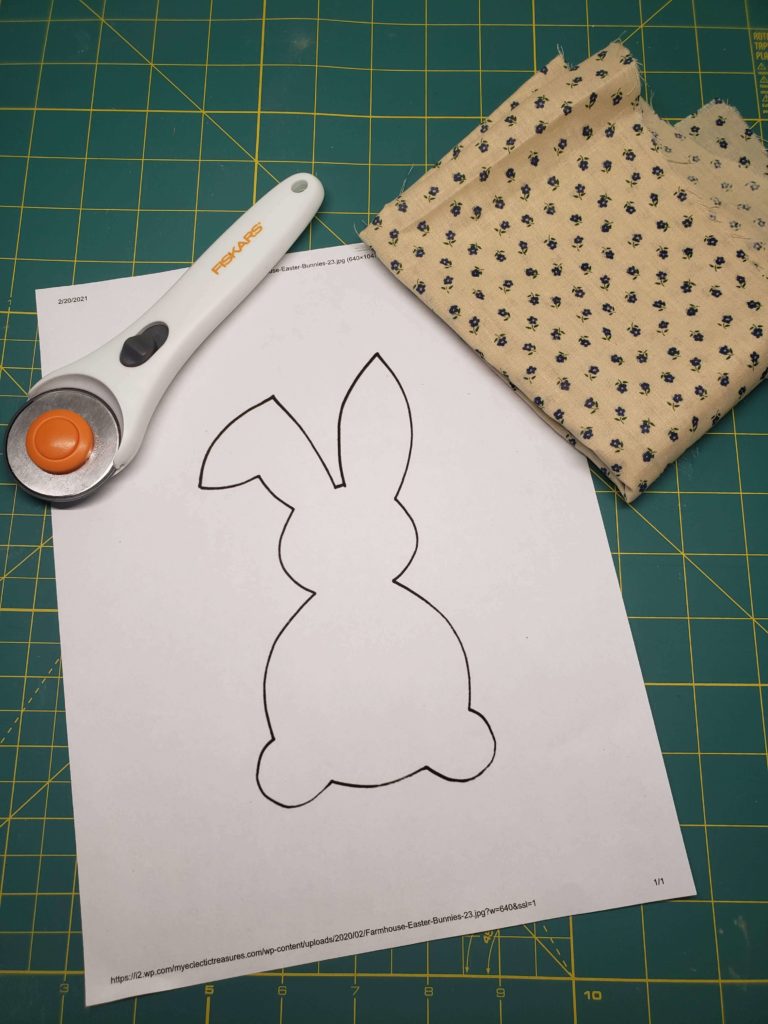 materials needed for no-sew fabric bunny
