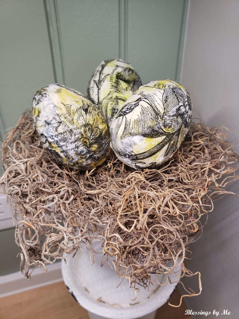 decoupaged Easter eggs