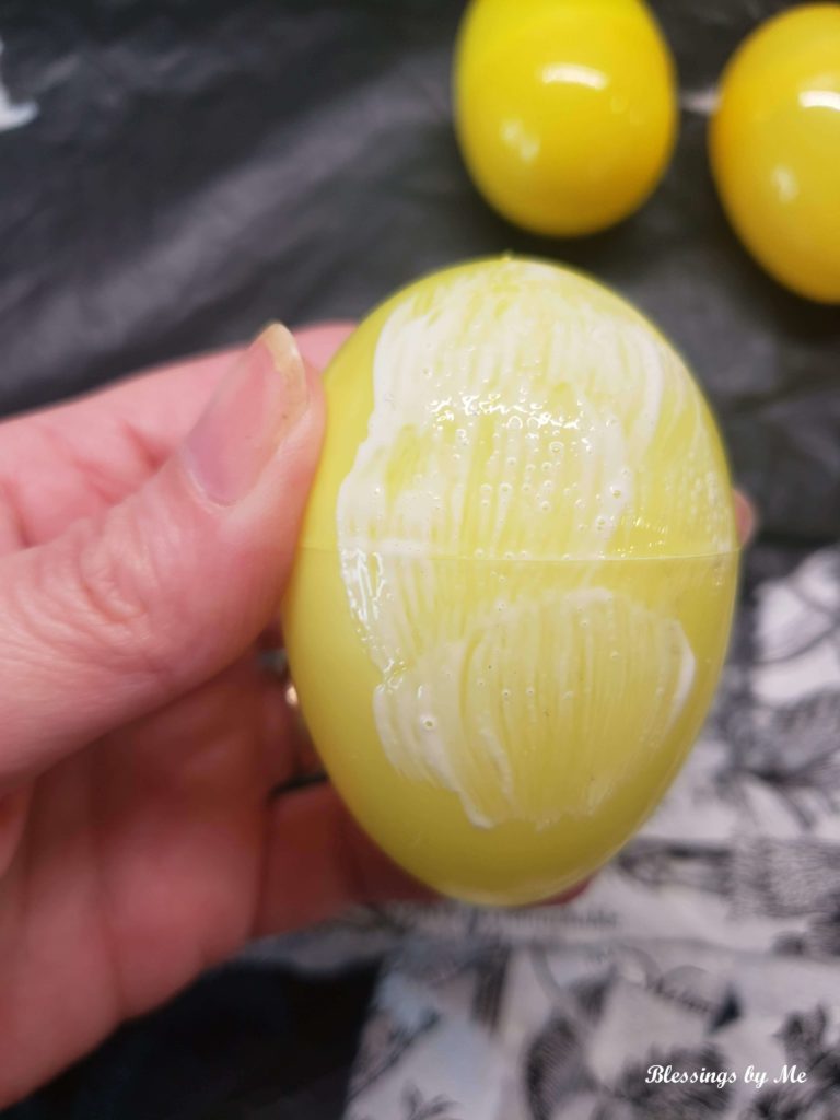step 2 - put mod podge onto eggs