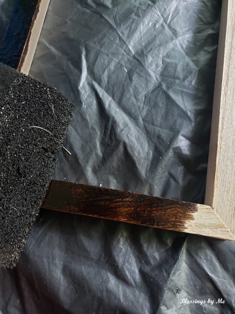 step 2 - add stain to the wood frame
