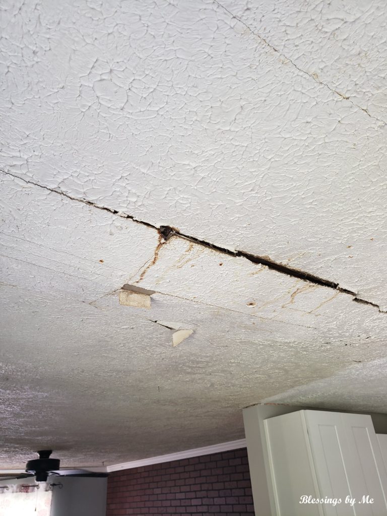 ceiling damage before