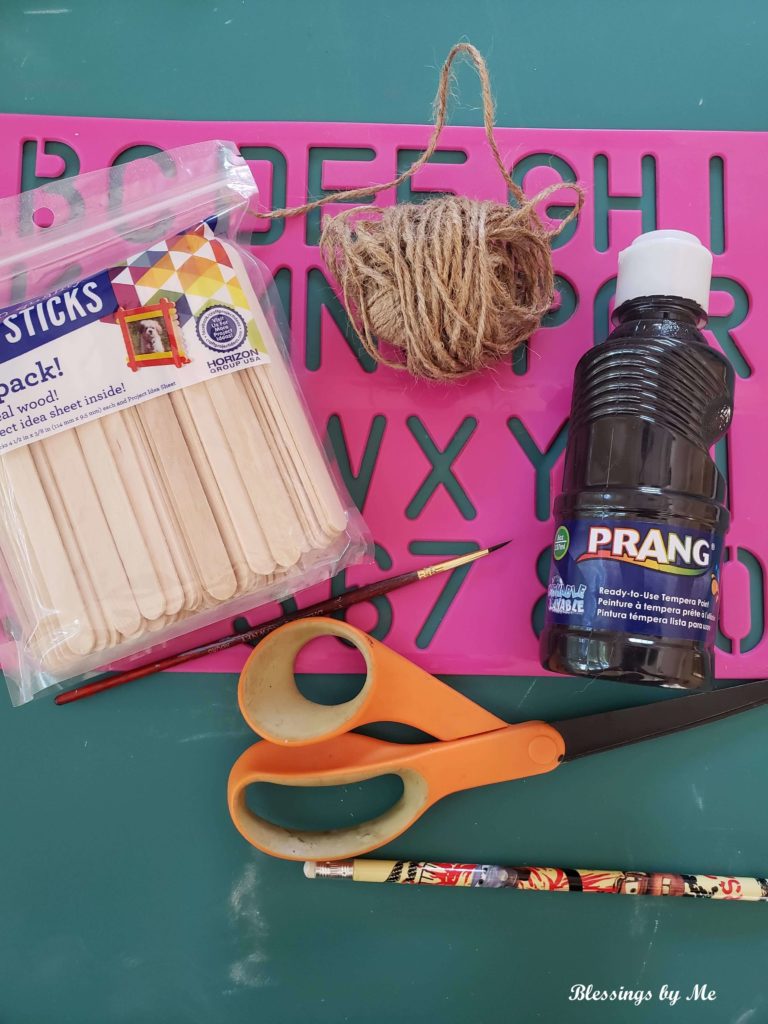materials needed for fall wreath with popsicle sticks